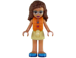 Friends Olivia Nougat - Bright Light Yellow Skirt, Dark Pink and Dark Azure Swimsuit Top, Life Jacket, n/a (frnd266)