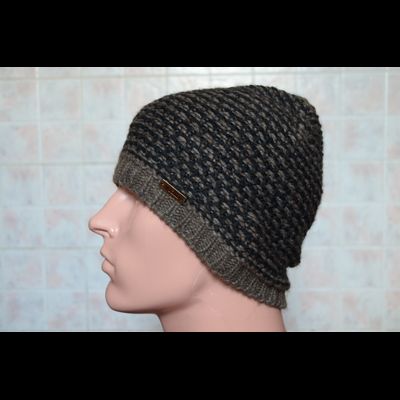 темно коричневая вязаная шапка зимняя мужская Vizio италия купить