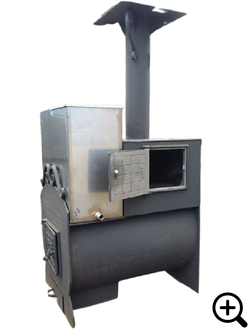 Дровяная банная печь ВОЛГА-3, закрытая каменка