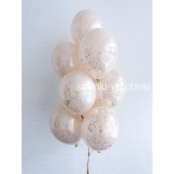 Фонтан 10 шаров "Бежевый с золотом"