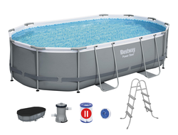 Овальный каркасный бассейн Bestway Power Steel 488×305×107 см (56448)