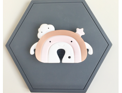 Грызунок из пищевого силикона Радуга бежевая