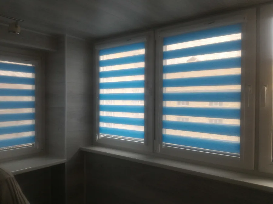 рулонные шторы Зебра, цвет Кристал Блю