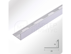 Алюминиевый окантовочный профиль для плитки ПО Г10 Белый глянец