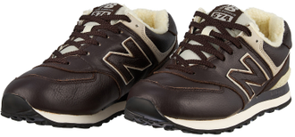 New Balance 574 Brown Leather с мехом