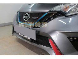 Защита радиатора Nissan Note Nismo 2016-2020 black верх (Японская сборка)