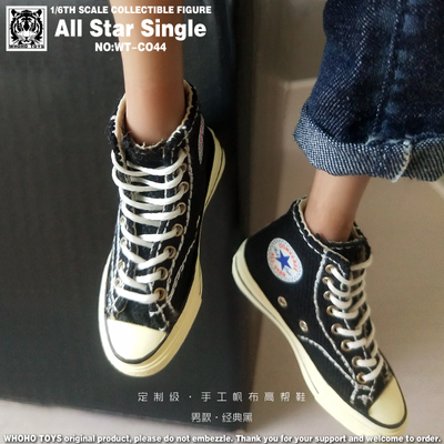 Мужские кеды Converse (черные) 1/6 - men's classic black (WT-CO44) - WHOHO TOYS