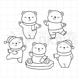 Штамп Мишки на льдине