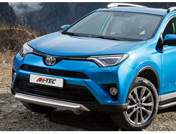 Защита переднего бампера d75х42 овал для Toyota Rav 4 (2015-2019) (Рав 4)