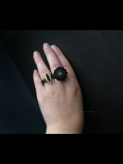 Кольцо-цветок в готическом стиле &quot;Око Ворона&quot;, по мотивам сериала &quot;Рейвенсвуд&quot;
