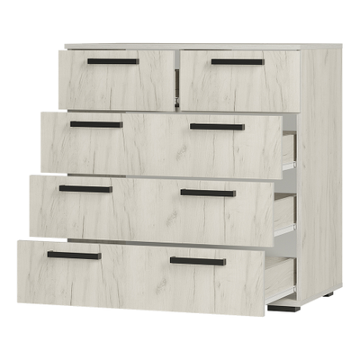 Комод Стандарт-5 NEW Дуб крафт белый, Ш800хГ460хВ829