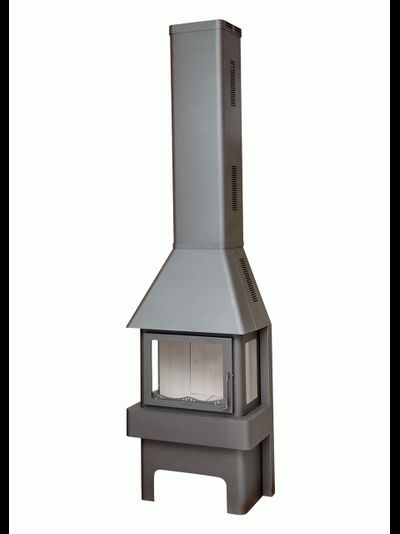 Печь-камин БАВАРИЯ ТРИ СТЕКЛА графит