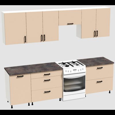 Кухня Эконом 2,1 метра (1300х800) Цвет: Фон бежевый/Фон бежевый