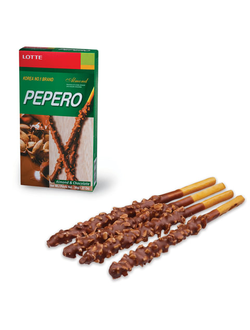 Печенье-соломка LOTTE "Pepero Almond", в шоколадной глазури с миндалем, в картонной упаковке, 36 г, Корея, 62004MO, 8 упаковок