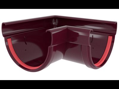 Угол желоба 90 град.Дизайн 135 ПВХ Grand Line бордо