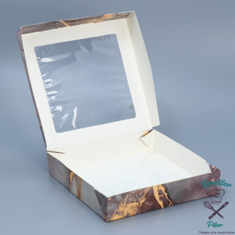 Коробка складная «Мрамор», 20 × 20 × 4 см