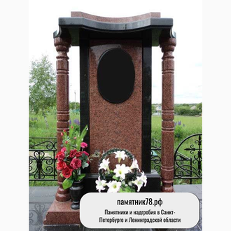 Элитный памятник с колоннами из гранита