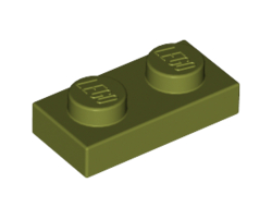 Plate 1 x 2, Olive Green (3023 / 6016483)