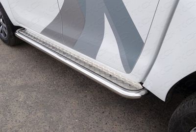 Пороги с площадкой (алюм. лист) 60,3 мм