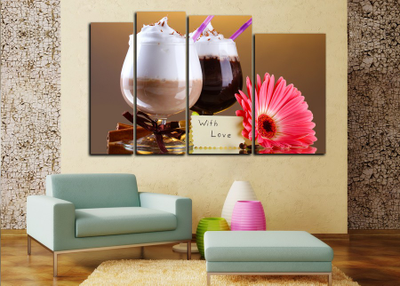 Модульная картина "Напитки с любовью"