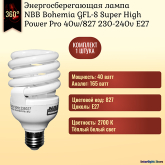 NBB Bohemia GFL-S 40w 827 E27