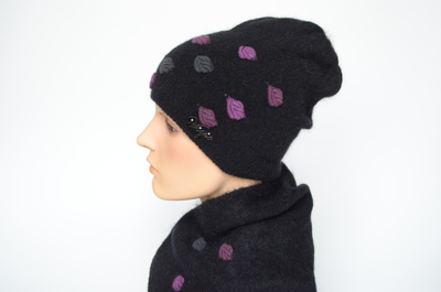 Шапка Vizio 5174 и шарф черный Италия