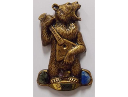 Магнит Медведь с балалайкой самоцветы, арт А-92. ОПТ