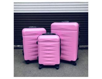 Комплект из 3х чемоданов King of King S,M,L Розовый