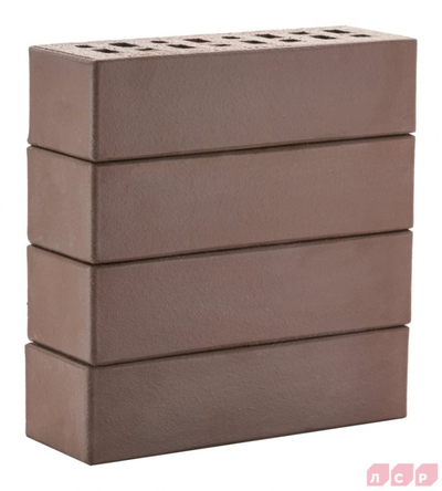 Клинкерный кирпич облицовочный пустотелый ЛСР Мюнхен коричневый гладкий 250х85х65 мм