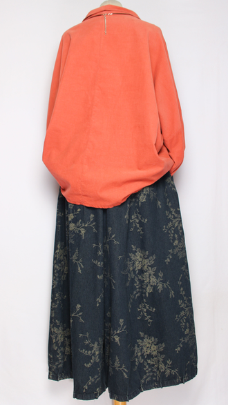 Рубашка "Вельвет хомут роза" коралл, джинс до р.56