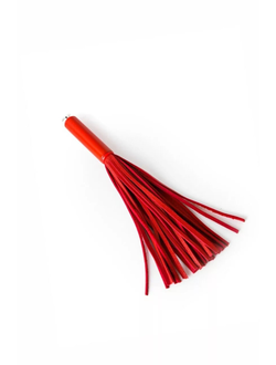 PL-11-r Брелок-плеть из красной кожи с красной ручкой - 21 см.