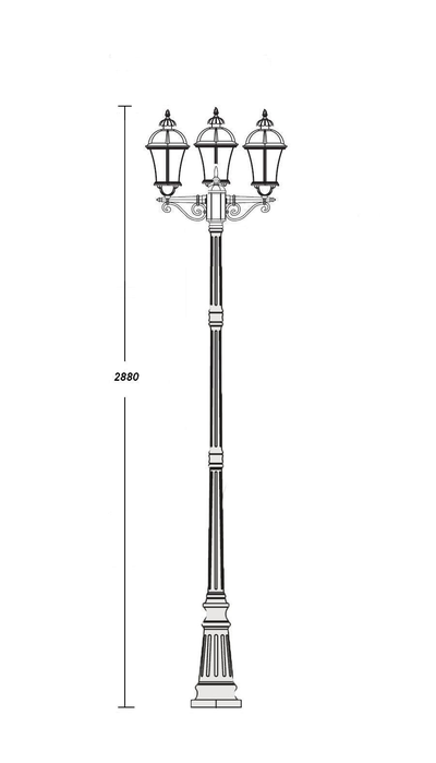Светильники садово-парковые ROME 3L(h=2880mm)