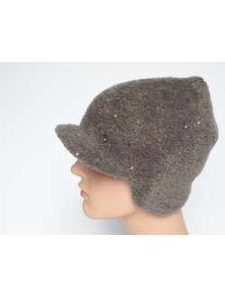 Женская жокейка с ушками зимняя Vizio Италия 9009 VU ореховая фото