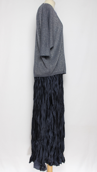 Юбка плотная шелковая "Жатая" серая, синяя р.46-54