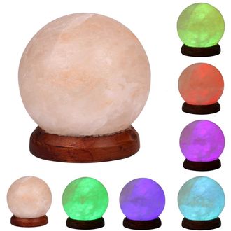 USB Солевая лампа Шар из Гималайской соли 7 цветов свечения