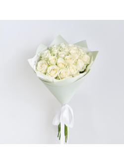 19 белых роз