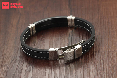 Кожаный браслет с молитвой «Divine spark»