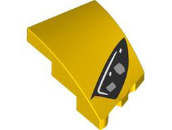 Wedge 3 x 2 Left No Studs with Black Mercedes-AMG Car Headlight, White Stripes and 2 Silver Bulbs Pattern, Yellow (80177pb009 6472292)