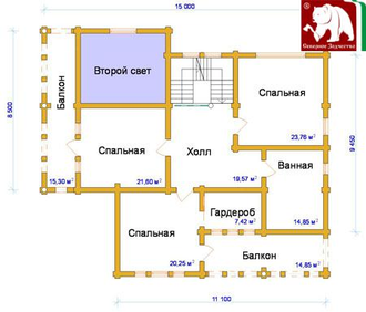 Проект 3-155, 341,7 м2, 11,7*15