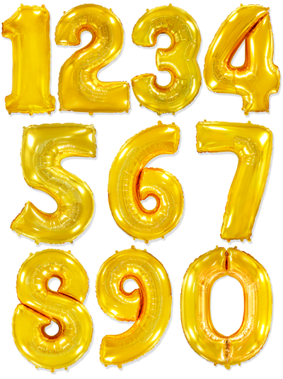 Шар-цифра 102 см с гелием Золото