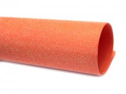 Фоамиран глитерный (перламутровый), толщина 2 мм, 20*30 см, цвет оранжевый (№21)