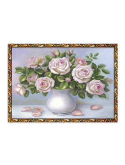 Репродукция картины в раме UGК927 "Розы в вазе" 55*75 см.