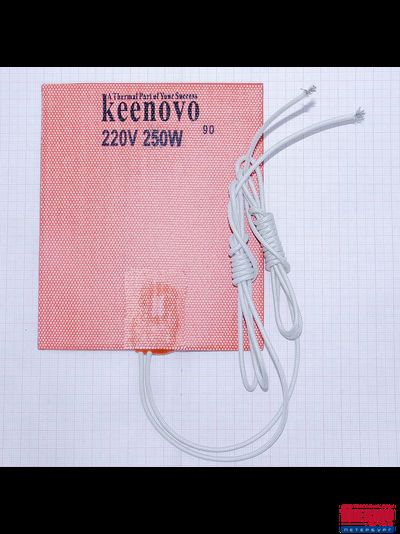 Гибкая нагревающая пластина 250 Вт 220 В (127х152) (терм.90) Keenovo  (3М скотч, термодатчик на 90°С)
