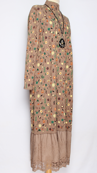 ПЛАТЬЕ БОХО хлопок "ПРОВАНС ВОЛАН" какао р.46-54