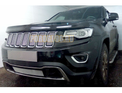 Защита радиатора Jeep Grand Cherokee (WK2) IV 2013-2018 рестайлинг (кроме SRT8) chrome низ PREMIUM
