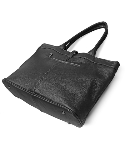 (АРТИКУЛ: 9766/0/82) СУМКА ЖЕНСКАЯ БОЛЬШАЯ, НАТУРАЛЬНАЯ КОЖА, ЧЕРНАЯ, РУЧКИ И РЕМЕНЬ ЧЕРЕЗ ПЛЕЧО