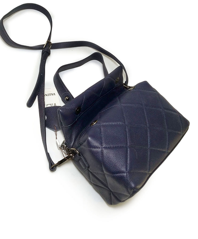 (АРТИКУЛ: 9908/2) СУМКА ЖЕНСКАЯ, НЕБОЛЬШАЯ, НАТУРАЛЬНАЯ КОЖА, ТЕМНО-СИНЯЯ, С ДВУМЯ ПЛЕЧЕВЫМИ РЕМНЯМИ