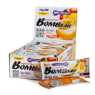 (BombBar) протеиновый батончик - (60 гр) - (банан-манго)