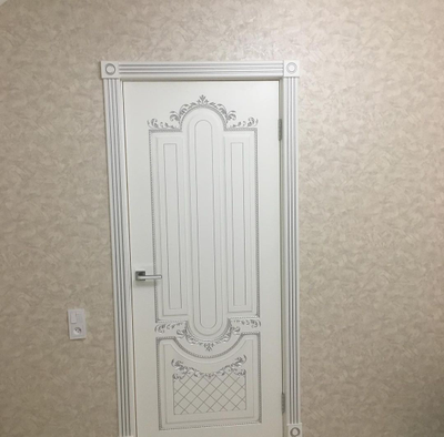 VFD. ALEXANDRIA 3D/  POLAR PS. АЛЕКСАНДРИЯ 3D/ БЕЛАЯ ЭМАЛЬ--ПАТИНА СЕРЕБРО. ПОЛОТНО ГЛУХОЕ