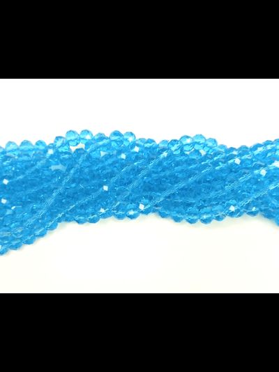 Бусины стеклянные"Рондели"  8х6 мм нить 70 шт цвет бирюза